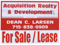 red acquisition realty for sale or lease sign